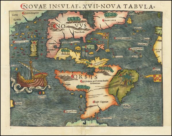 0-Western Hemisphere and America Map By Sebastian Munster