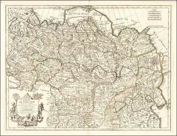 70-Ukraine, China, Central Asia & Caucasus and Russia in Asia Map By Guillaume De L'Isle