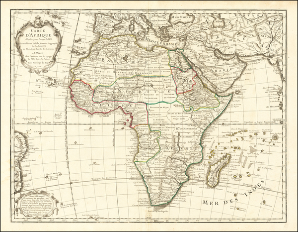 25-Africa Map By Guillaume De L'Isle