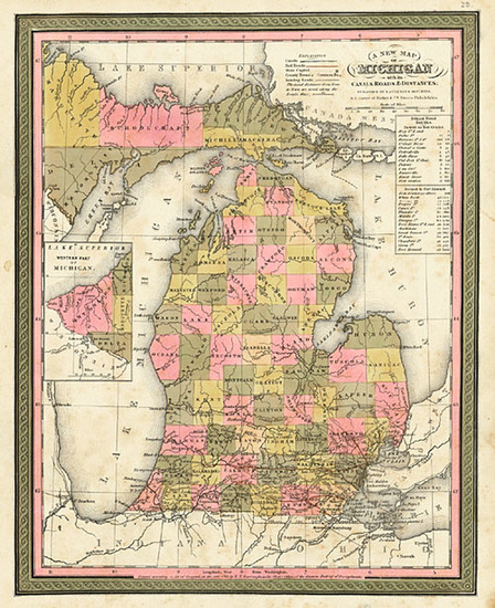 55-Midwest Map By Samuel Augustus Mitchell