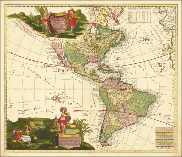 21-California as an Island and America Map By Adam Friedrich Zurner