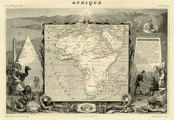 63-Africa and Africa Map By Victor Levasseur