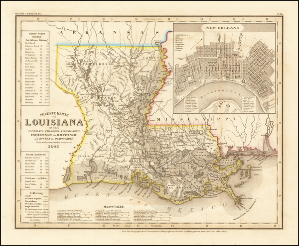 27-Louisiana Map By Joseph Meyer  &  Carl Radefeld