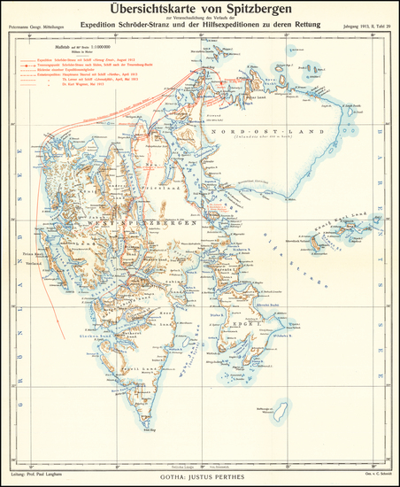 9-Polar Maps and Norway Map By Justus Perthes  &  Augustus Herman Petermann