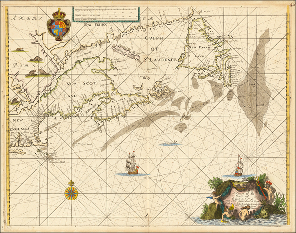 70-New England, Massachusetts and Eastern Canada Map By John Seller