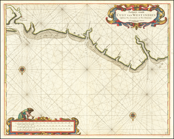 99-Guianas & Suriname Map By Arent Roggeveen / Jacobus Robijn