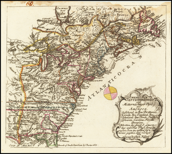 69-United States Map By Christian Friedrich von der Heiden