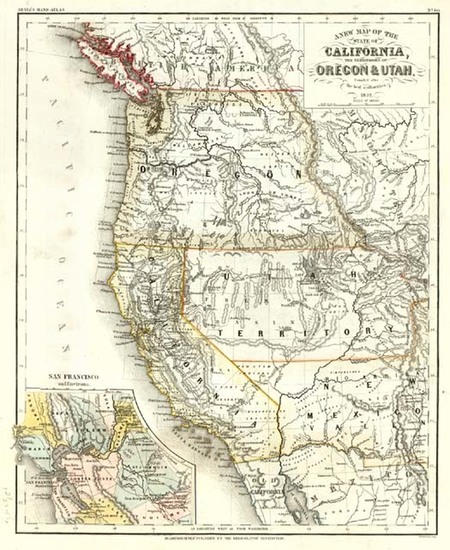 66-Southwest, Rocky Mountains and California Map By Joseph Meyer