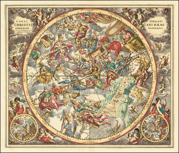 92-Celestial Maps Map By Andreas Cellarius