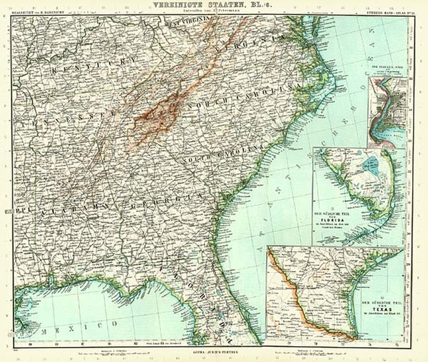 0-South and Southeast Map By Adolf Stieler