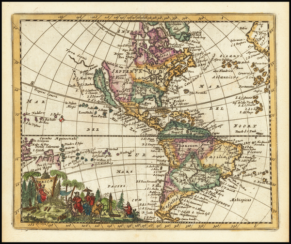 97-California as an Island and America Map By Jacques Peeters