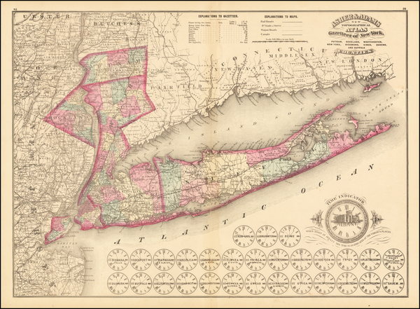 96-New York City and New York State Map By Asher & Adams