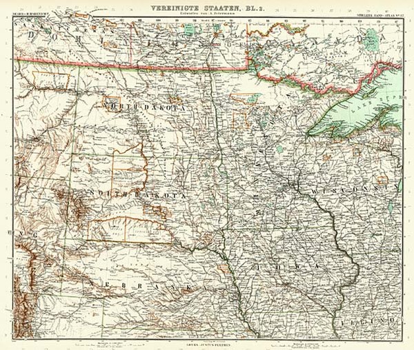 7-Midwest, Plains and Rocky Mountains Map By Augustus Stieler