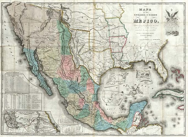 88-Texas, Southwest, Rocky Mountains and California Map By John Disturnell