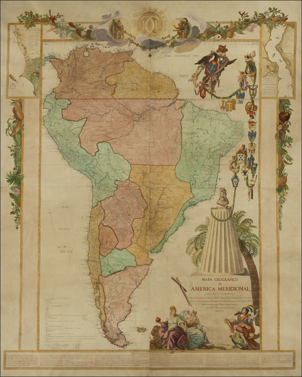 58-South America Map By Juan de la Cruz Cano y Olmedilla