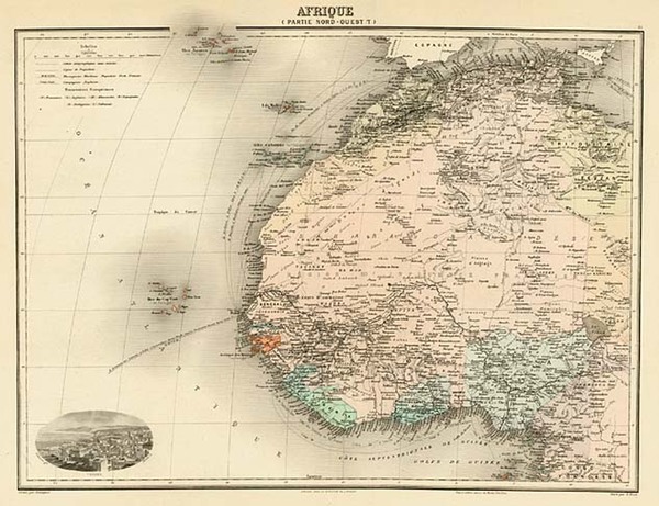 11-Africa, North Africa and West Africa Map By A. Bizet