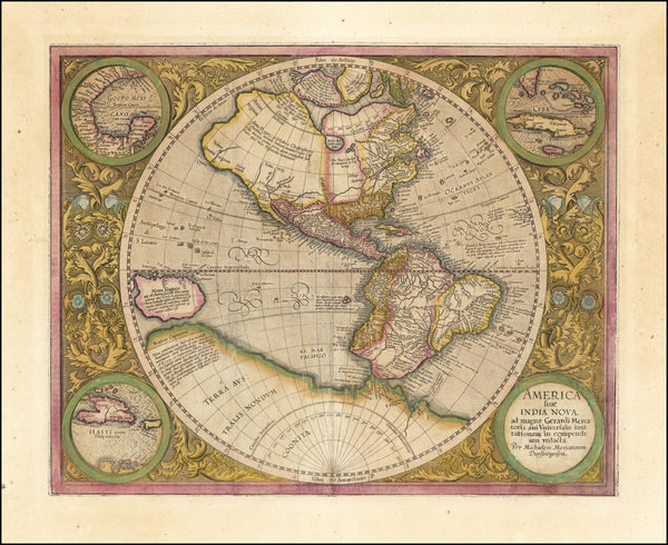 87-World, Western Hemisphere, South America and America Map By Michael Mercator