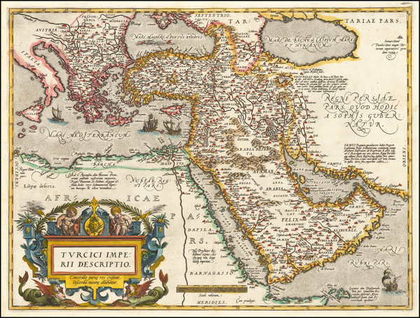 26-Turkey, Mediterranean, Middle East, Arabian Peninsula and Turkey & Asia Minor Map By Abraha