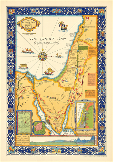 22-Holy Land Map By Harold Haven Brown