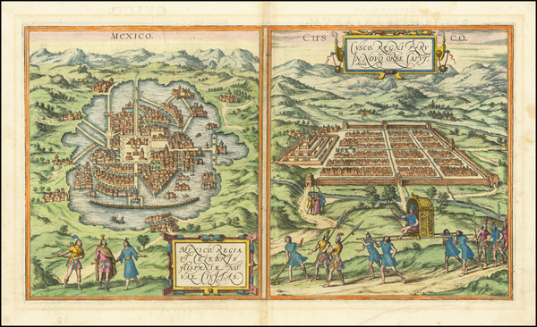 10-Mexico and Peru & Ecuador Map By Georg Braun  &  Frans Hogenberg