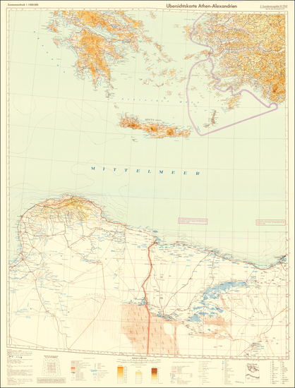 96-Mediterranean, Central Asia & Caucasus and North Africa Map By General Staff of the German 