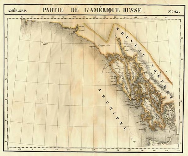 13-Alaska and Canada Map By Philippe Marie Vandermaelen