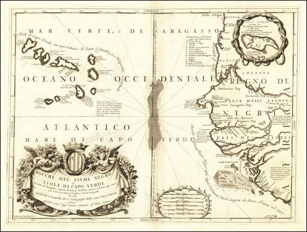 81-West Africa and African Islands, including Madagascar Map By Vincenzo Maria Coronelli