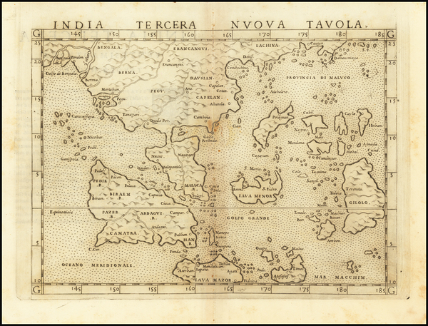 98-Southeast Asia, Philippines, Singapore, Indonesia and Malaysia Map By Girolamo Ruscelli