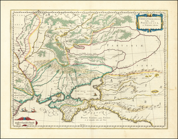 26-Russia, Ukraine and Russia in Asia Map By Willem Janszoon Blaeu