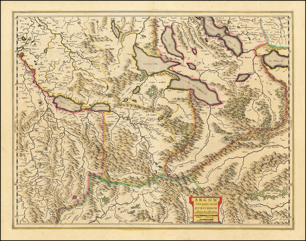 70-Switzerland Map By Willem Janszoon Blaeu