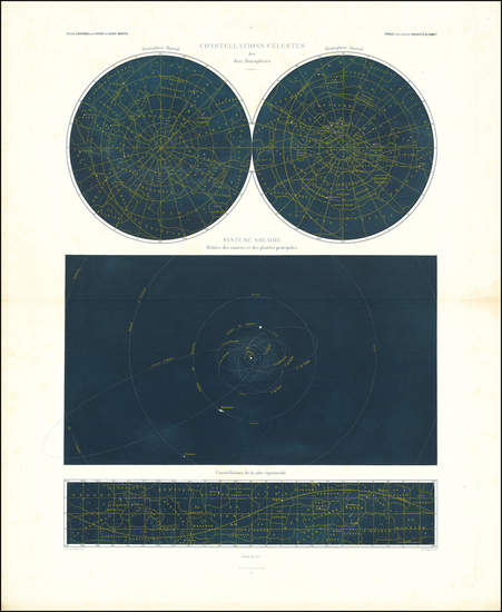 71-Celestial Maps Map By Louis Vivien de Saint-Martin