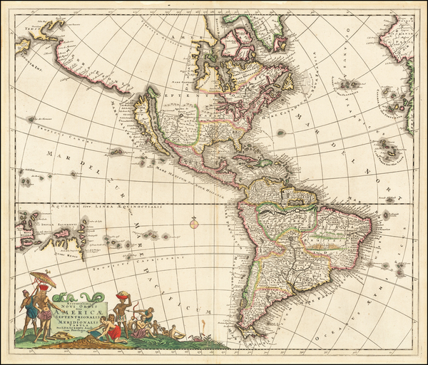 27-California as an Island and America Map By Justus Danckerts