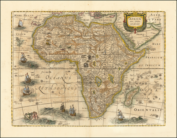 32-Africa Map By Henricus Hondius / Jan Jansson