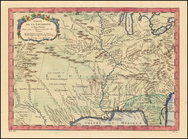 99-South, Southeast, Midwest and Southwest Map By Jacques Nicolas Bellin