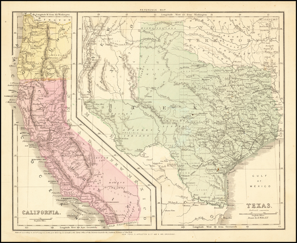 53-Texas and California Map By SS Cornell