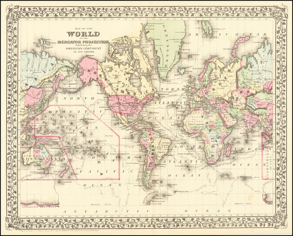 5-World Map By Samuel Augustus Mitchell Jr.