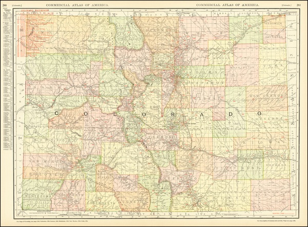 36-Southwest, Rocky Mountains and Colorado Map By Rand McNally & Company