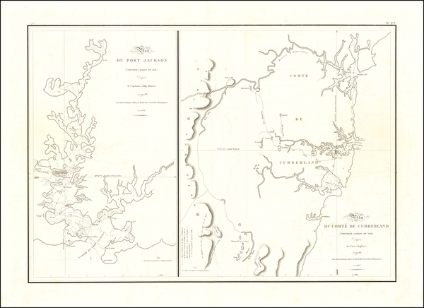 82-Australia Map By Louis Claude Desaulses de Freycinet