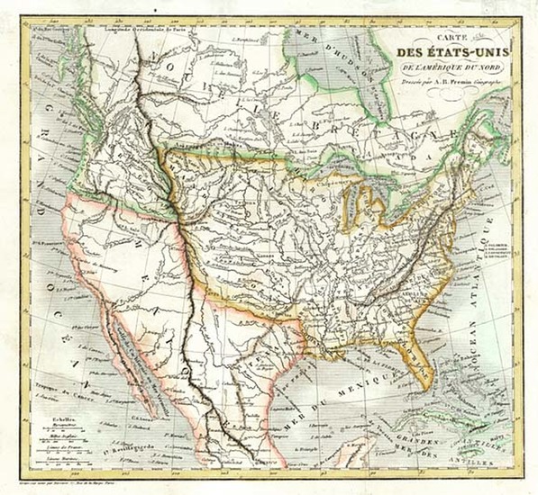 5-United States, Texas and North America Map By A.R. Fremin