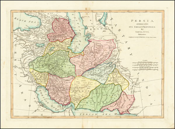 67-Central Asia & Caucasus, Middle East and Persia & Iraq Map By Samuel Dunn