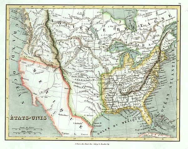 79-United States, Texas and Mexico Map By Binet