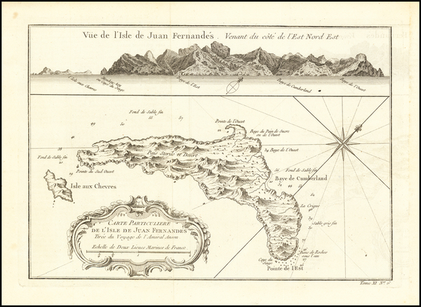 92-Chile Map By Jacques Nicolas Bellin