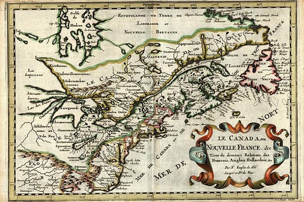 39-New England, Midwest and Canada Map By Nicolas Sanson