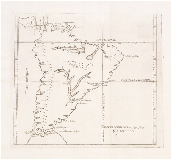 23-South America Map By Antonio de Herrera y Tordesillas