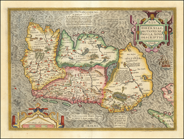 31-Ireland Map By Abraham Ortelius
