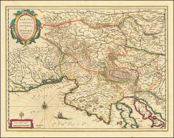 88-Balkans and Croatia & Slovenia Map By Willem Janszoon Blaeu