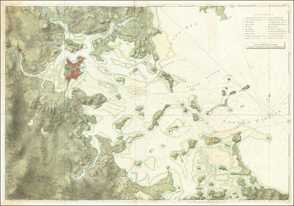 38-New England, Massachusetts and Boston Map By Joseph Frederick Wallet Des Barres