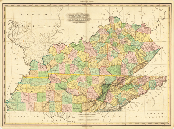 76-South, Kentucky and Tennessee Map By Henry Schenk Tanner