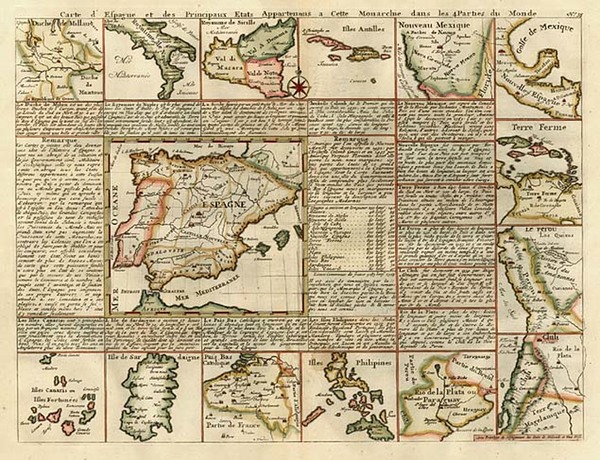 96-Southwest, Central America, South America, Asia and Philippines Map By Henri Chatelain