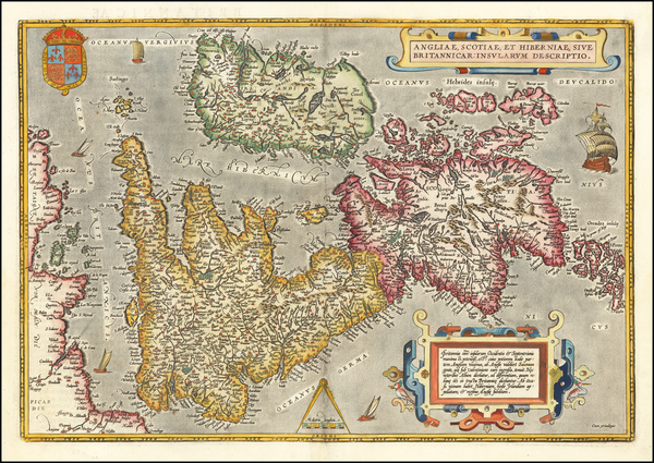 15-British Isles Map By Abraham Ortelius